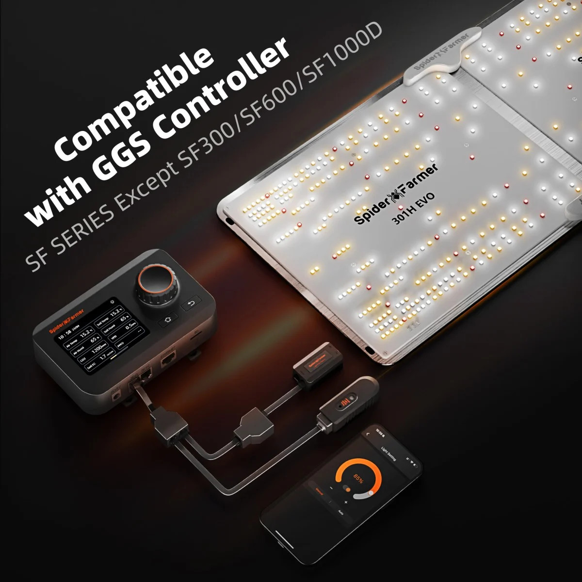 Spider Farmer SF1000EVO LED Grow Light 100W Full Spectrum for 2x2 Grow Tent Kits