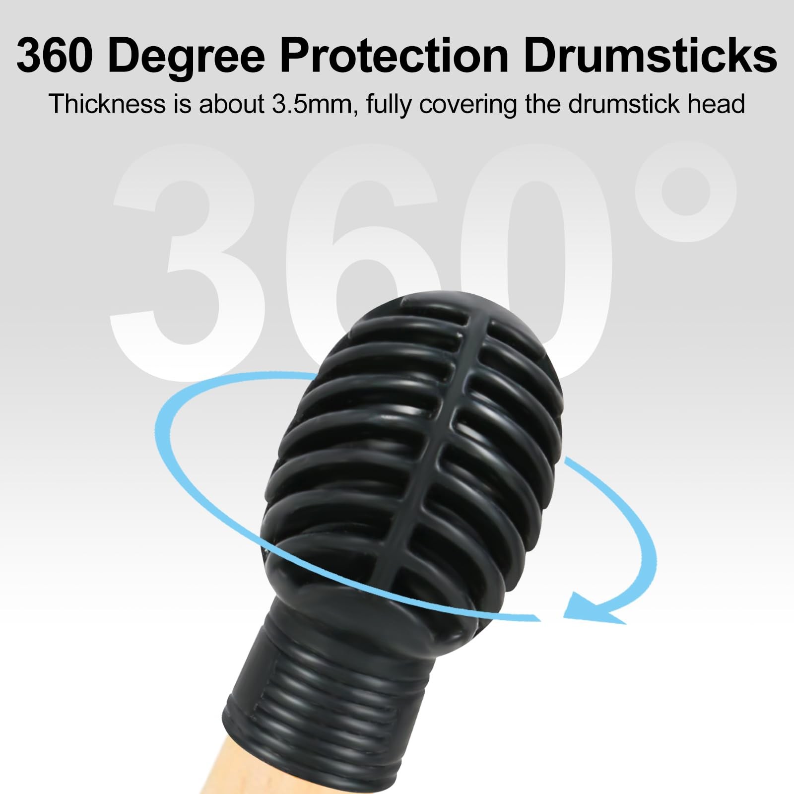 4 Pack Drumstick Dampeners for Silent Practice Drums Silicone 4 Pack, Black