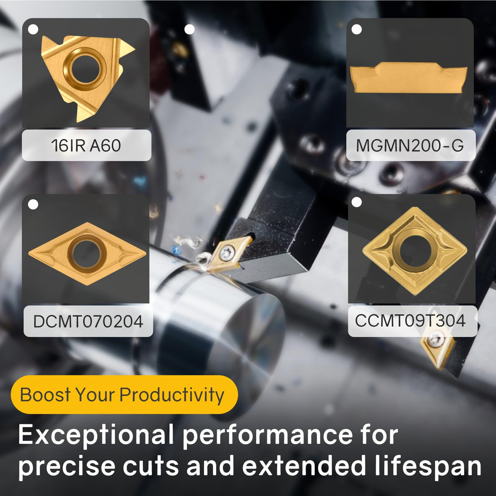 Lathe Turning Tool 21Pcs Kit 5/8 16mm Shank 7 Pcs Metal Lathe Tool Holder Set 1