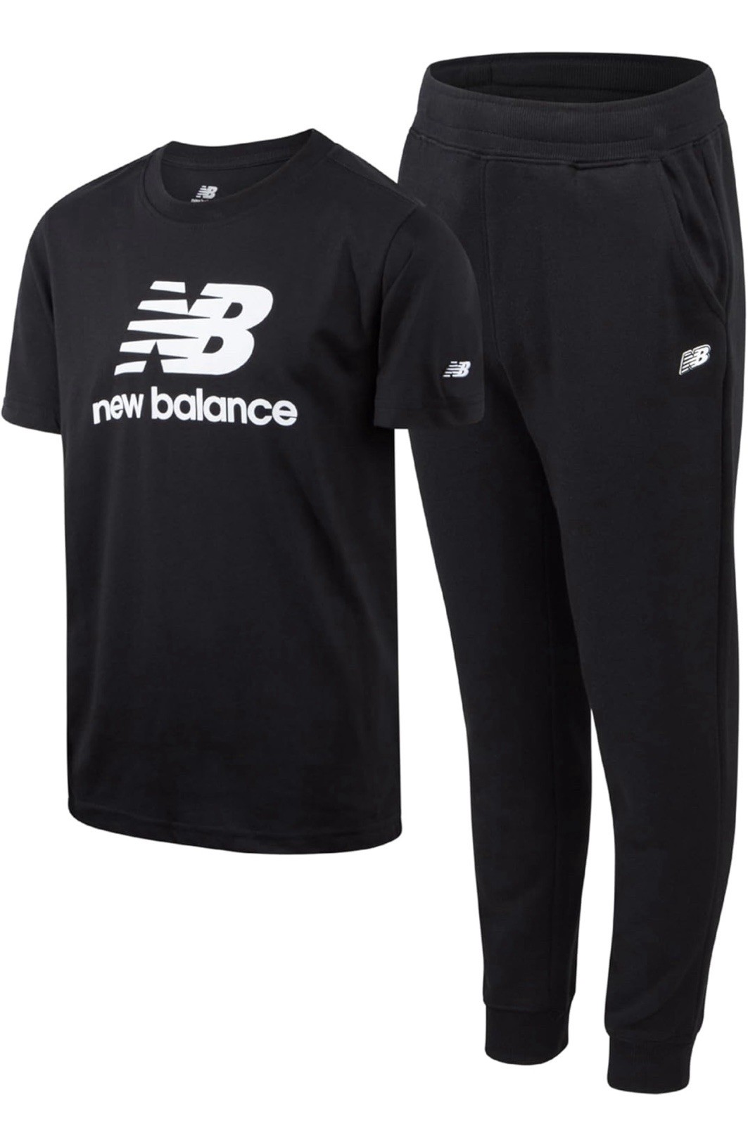 New Balance Boys T-shirt Fleece Jogger Set, Black, Size 10/12, New W/Tags