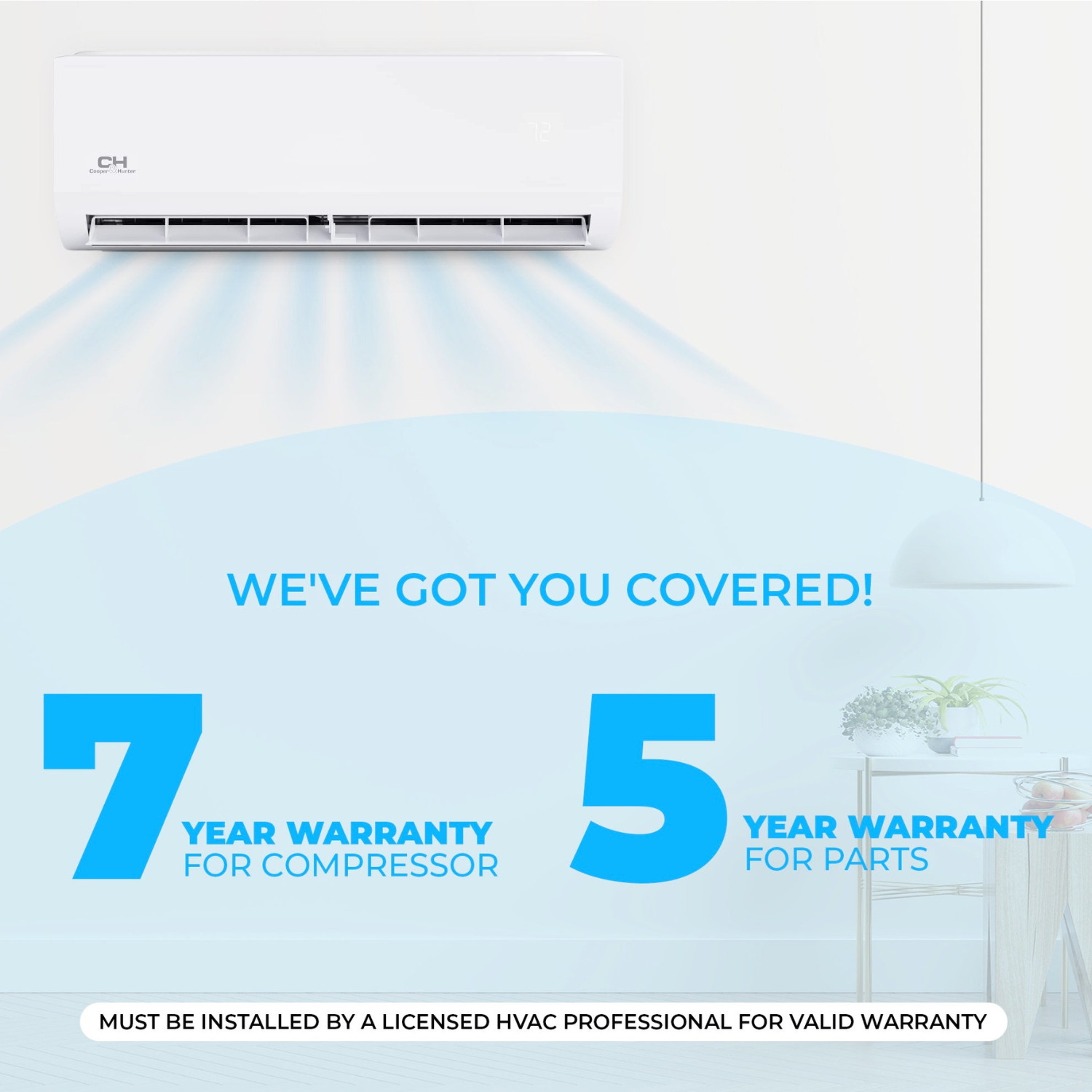 55000 BTU Tri 3 Zone Mini Split Heat Pump Air Conditioner 12000 24000 24000
