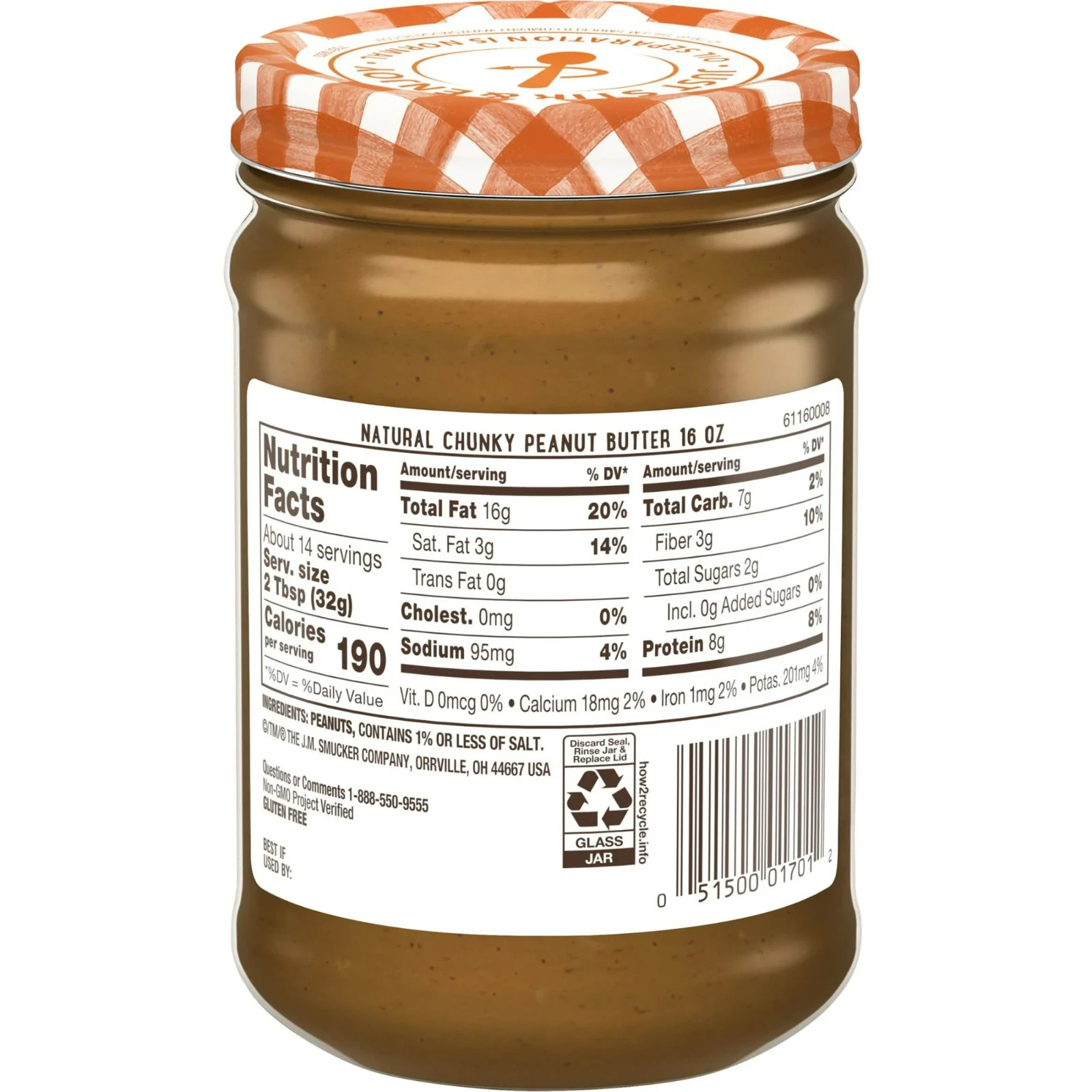 Smucker's Natural Chunky Peanut Butter, 16oz