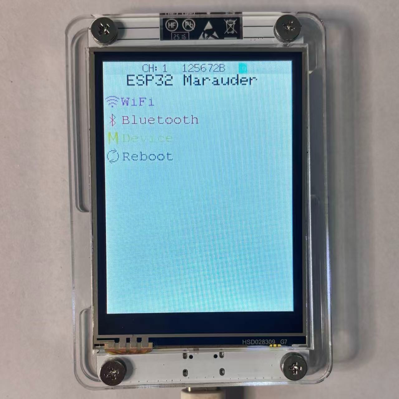 ESP32 Marauder WiFi BT Network Monitor 2.8" Touch Screen RSSI Data Readout