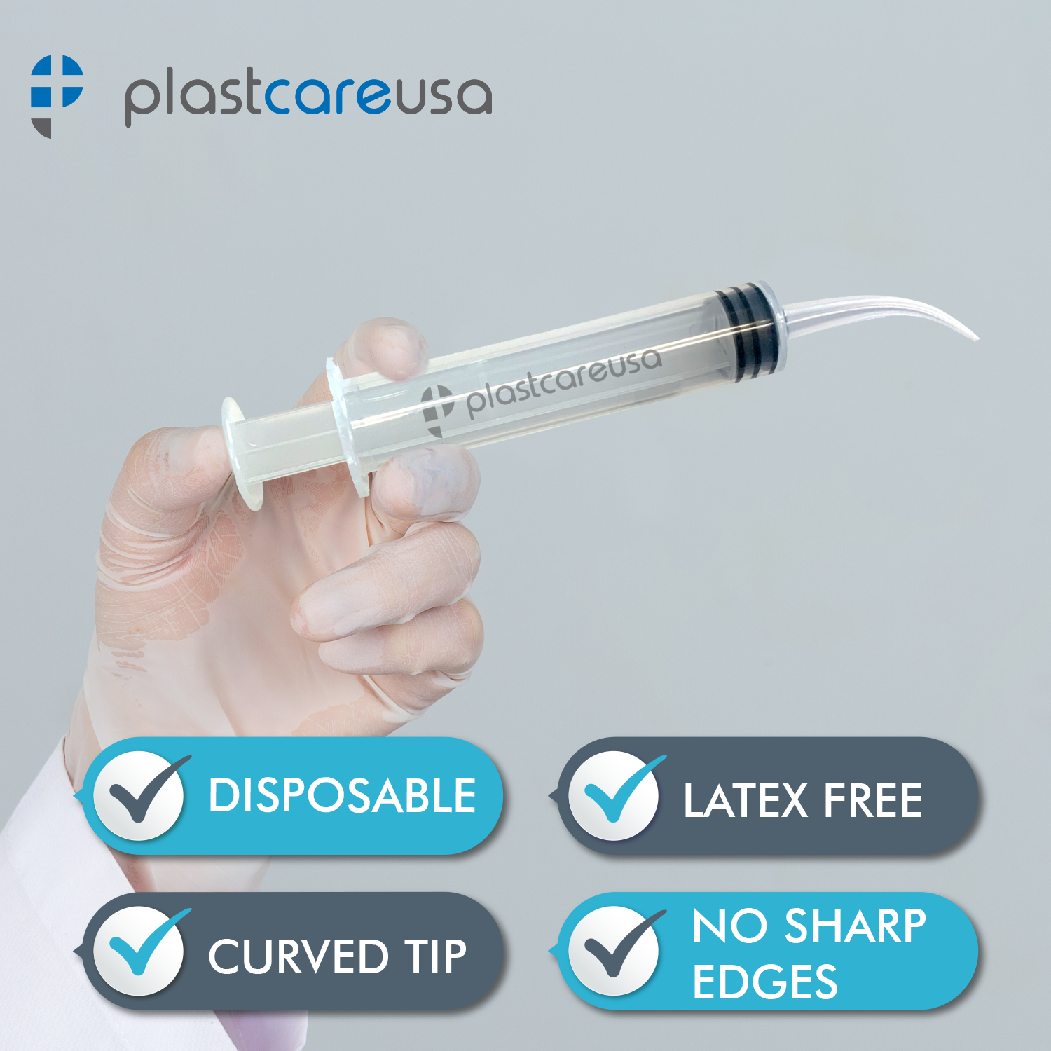 12cc Oral Dental Syringes Monoject Style Disposable Plastic Curved Tip (5 Pack)