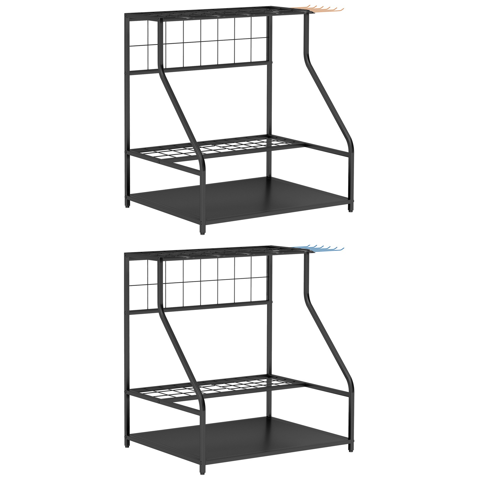 Outsunny Garden Tool Organizer for Garage, 3 Tier Yard Tool Holder