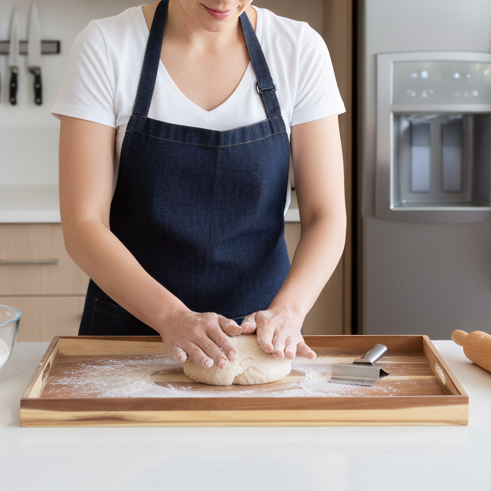 30"x22" Acacia Stove Cover Noodle Board w/ Juice Groove for Gas & Electric Stove