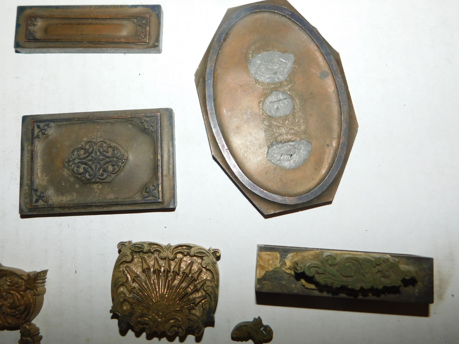 Vintage Decorative & Border Metal Printing Plate Blocks