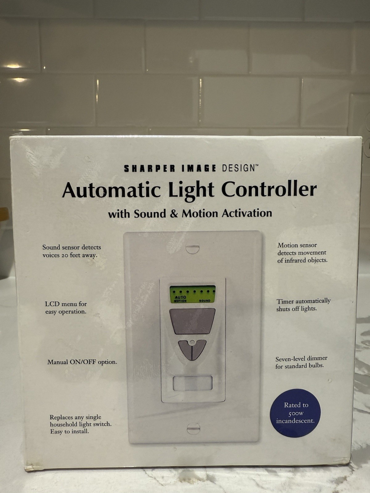 Sharper Image Automatic Light Controller with Motion With Sound Activation