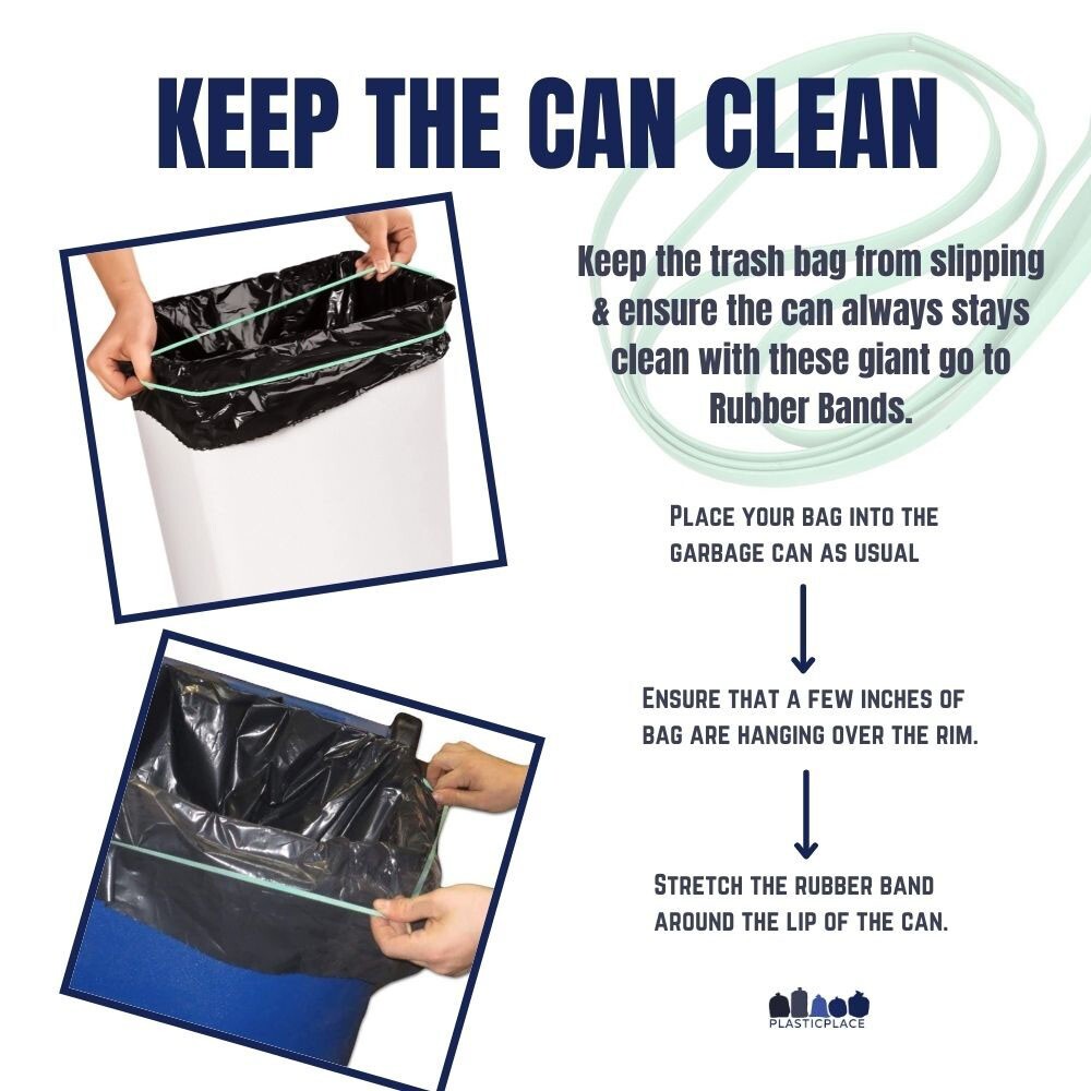 Plasticplace Rubber Bands for 95-96 Gallon Trash Can - 5 Pack