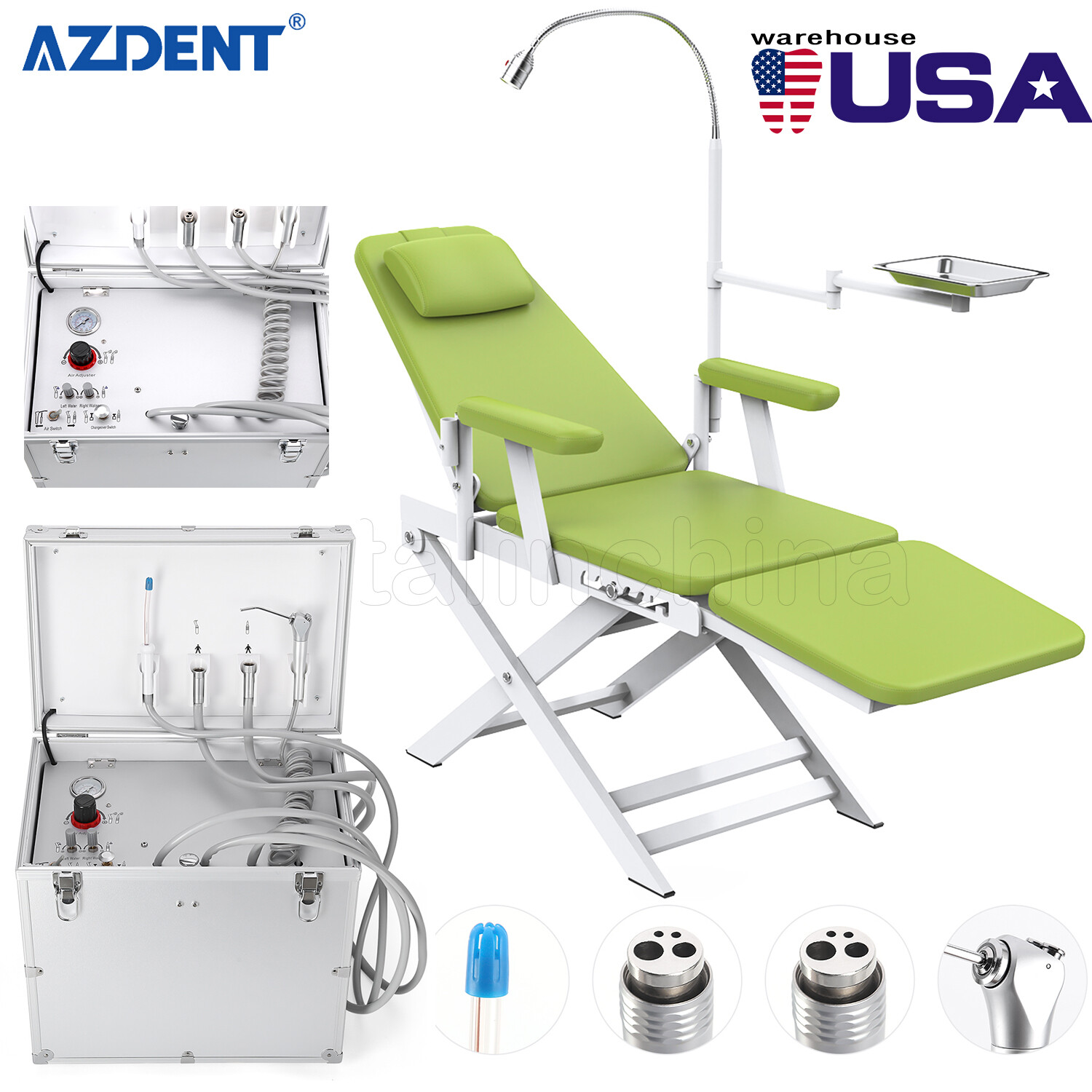 Portatile Dental Unidad de entrega móvil Compresor de aire Succión 4Hole/silla