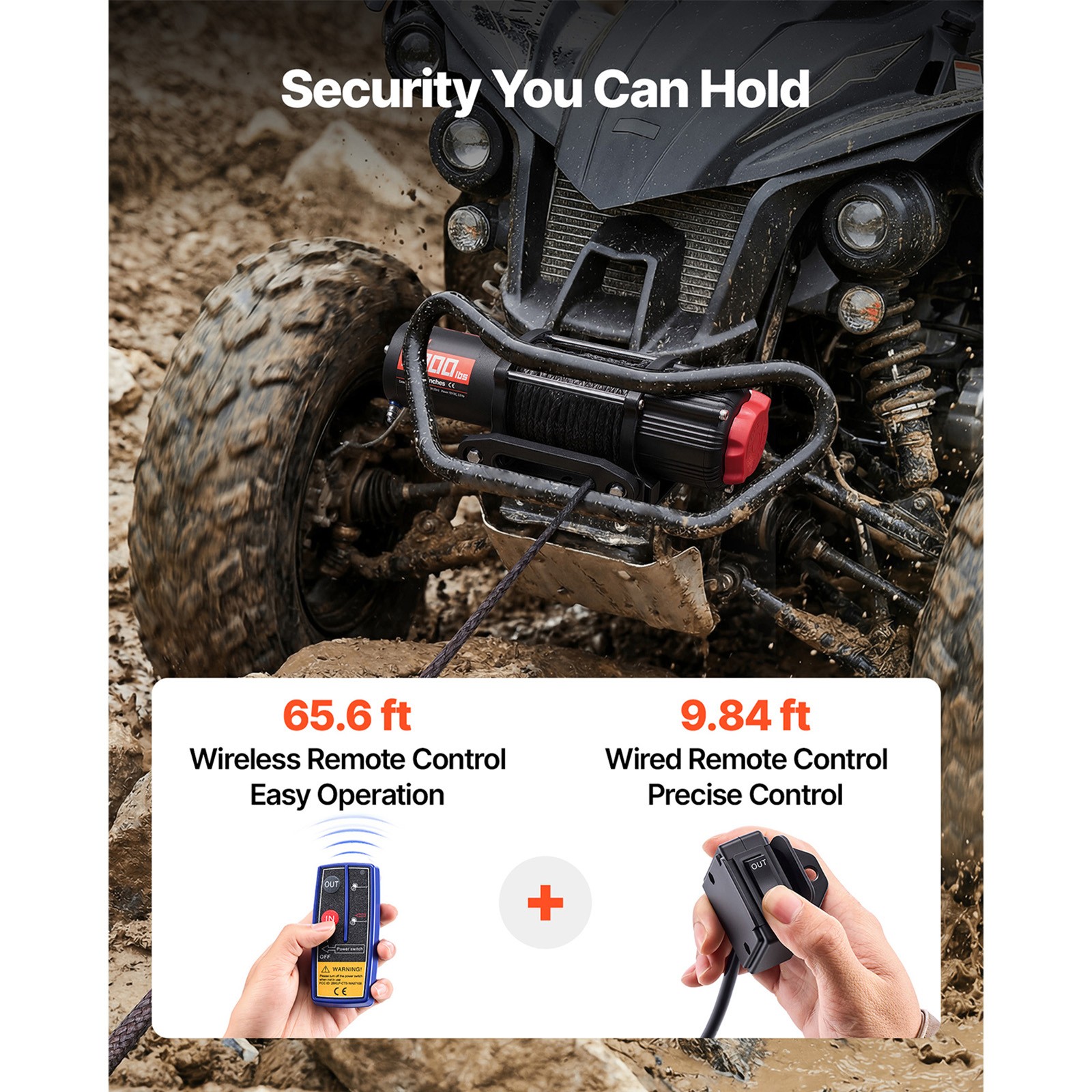 Uimoso 6000 lbs Electric Winch 12V with Synthetic Rope & Wireless Remote Control