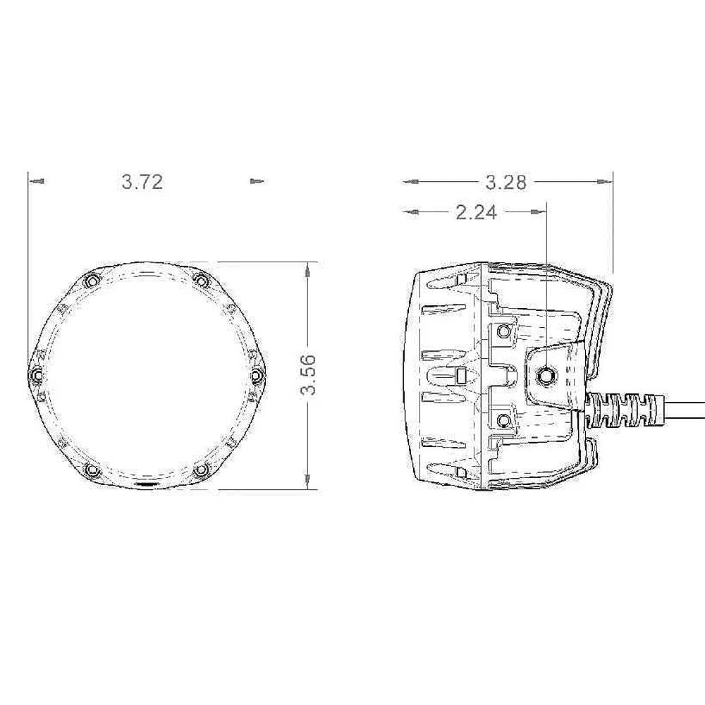 NACHO Quatro Spot 4-inch Offroad LED 120W Fog Lights Pair & Amber/Smoked Covers