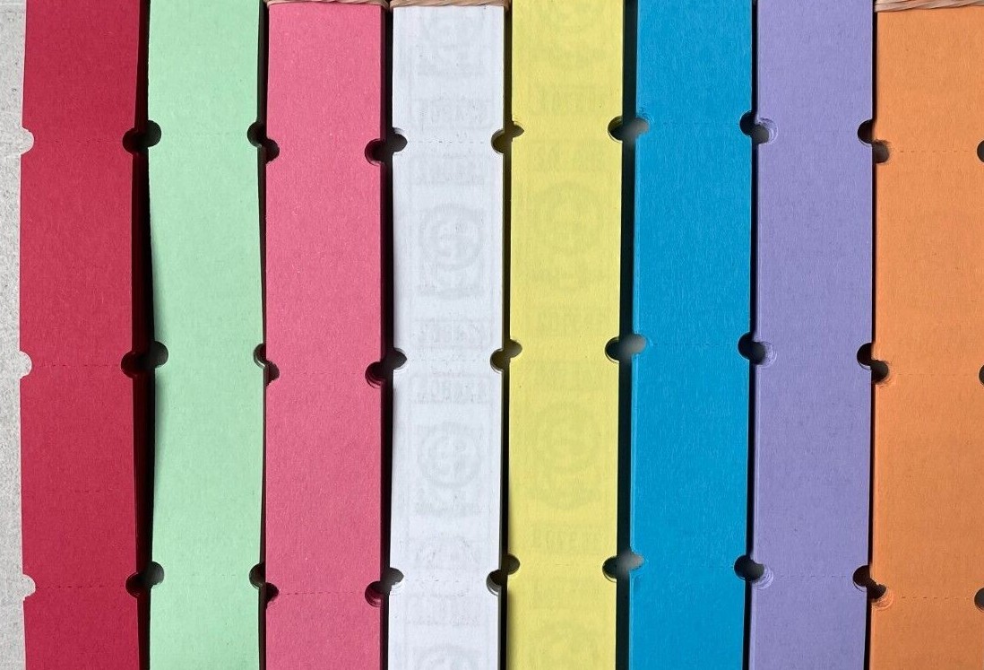 500 Smiley Face Tickets Smile 8 Colors 1/4 Roll Folded Raffle Fun Fair Carnival