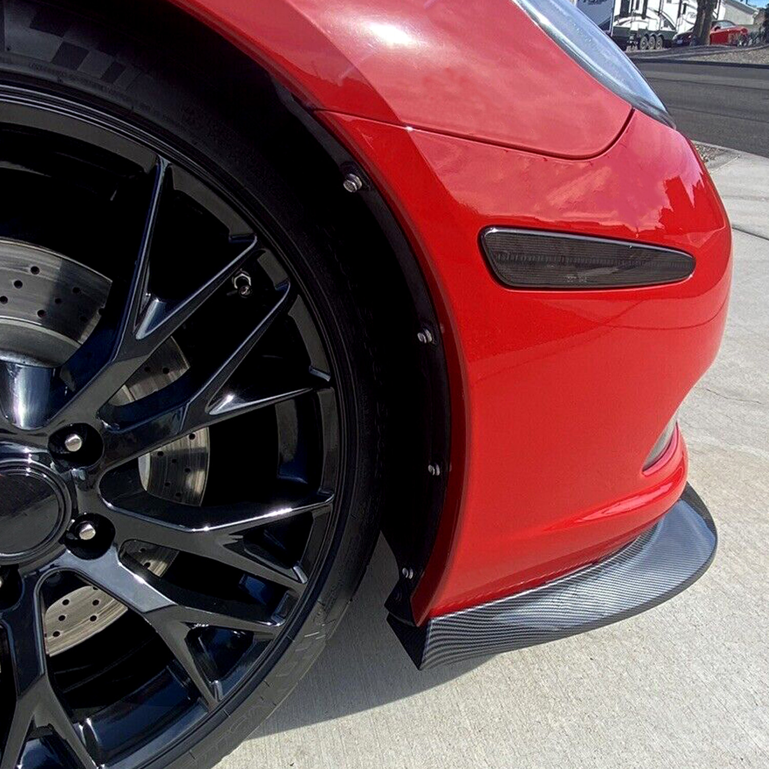 HECASA For 05-13 Corvette C6 Base Front Lip Splitter ZR1 Style Carbon Fiber Look