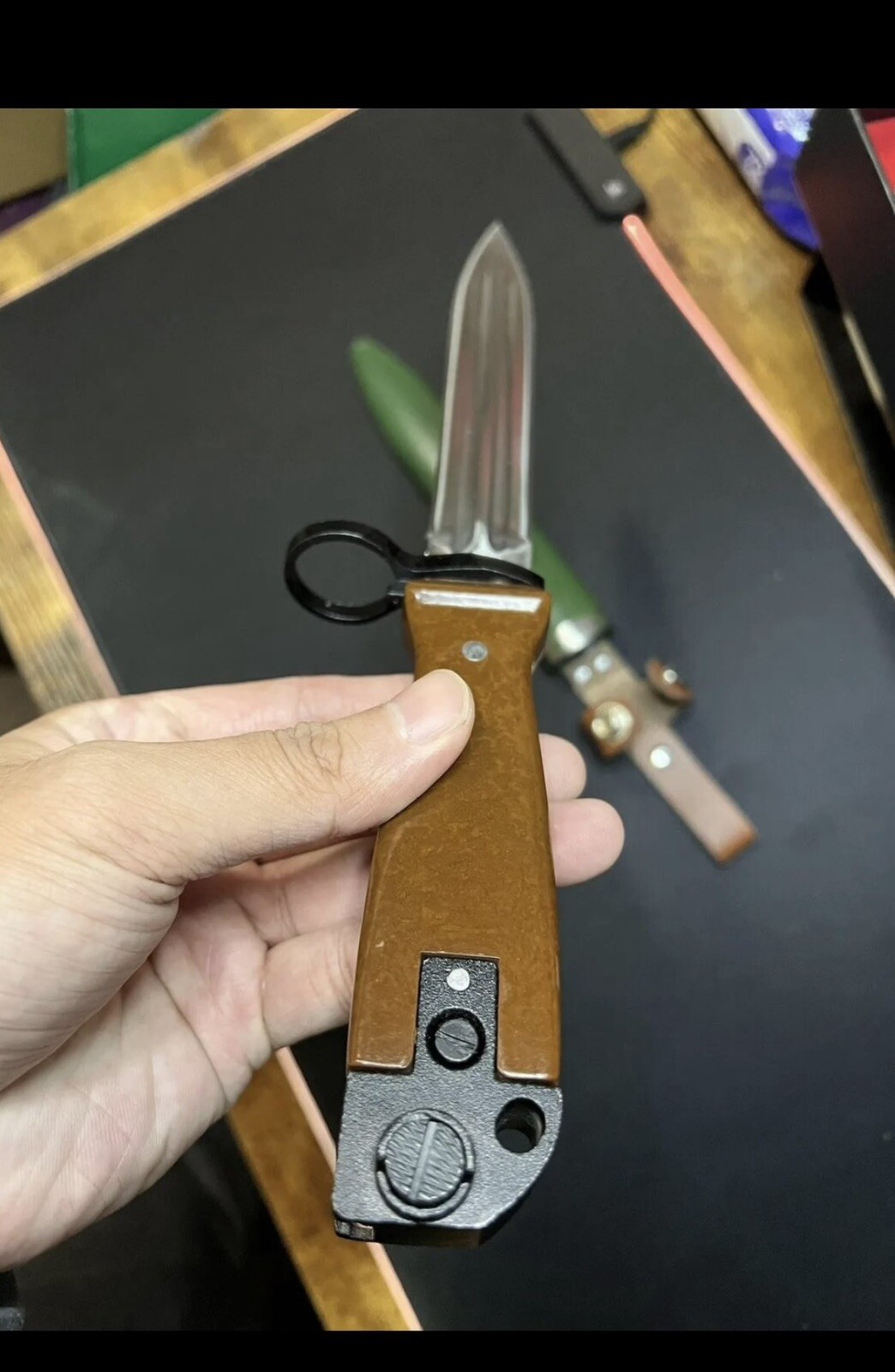 Rare Chinese Military Rifle Knife Bayonet Type 81 1980's With Scabbard