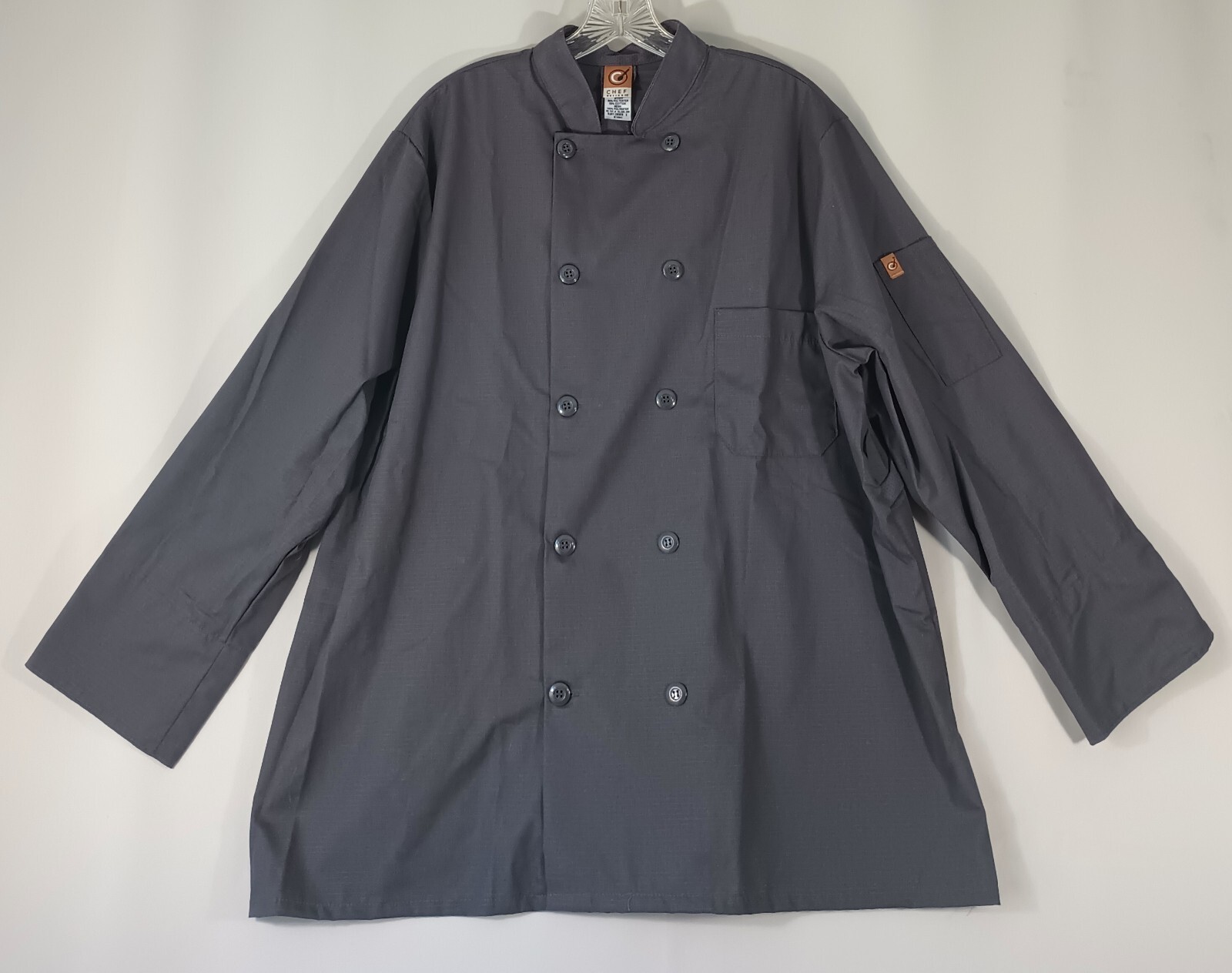 Chef Designs Charcoal Gray Traditional XL Cook Coat Multiple Button FAST Ship