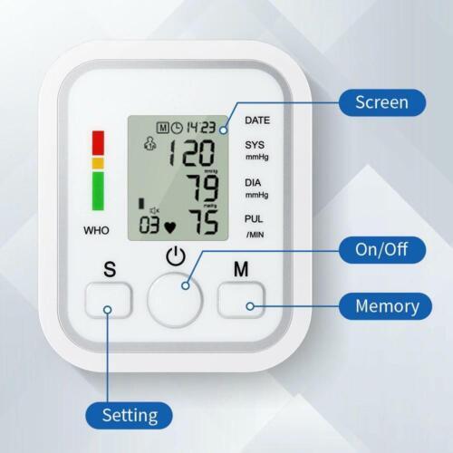 Digital Automatic Blood Pressure Monitor Upper Arm BP Machine Heart Rate Machine
