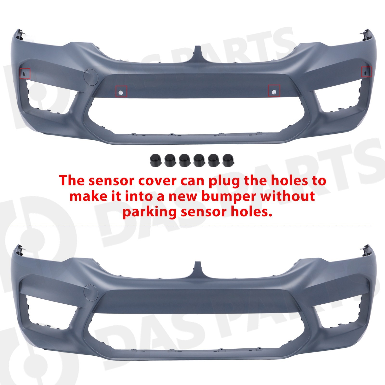 To M5 Style Front Bumper Grille Set w/Sensor Hole For 2017-2019 BMW 5 Series G30