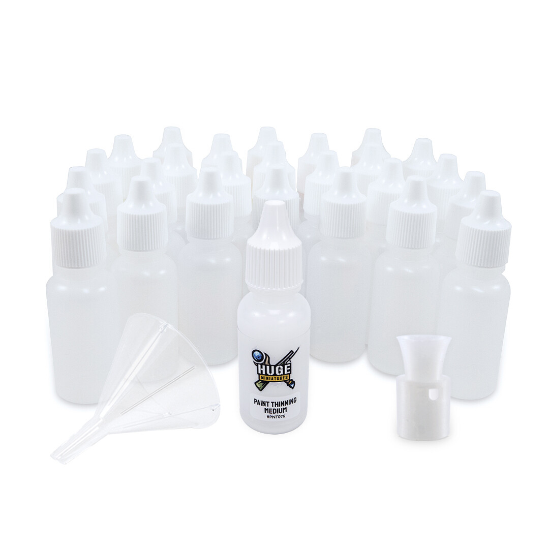 Huge Miniatures 17ml Dropper Bottle Transfer Kit for Model Paints - 25 Pieces