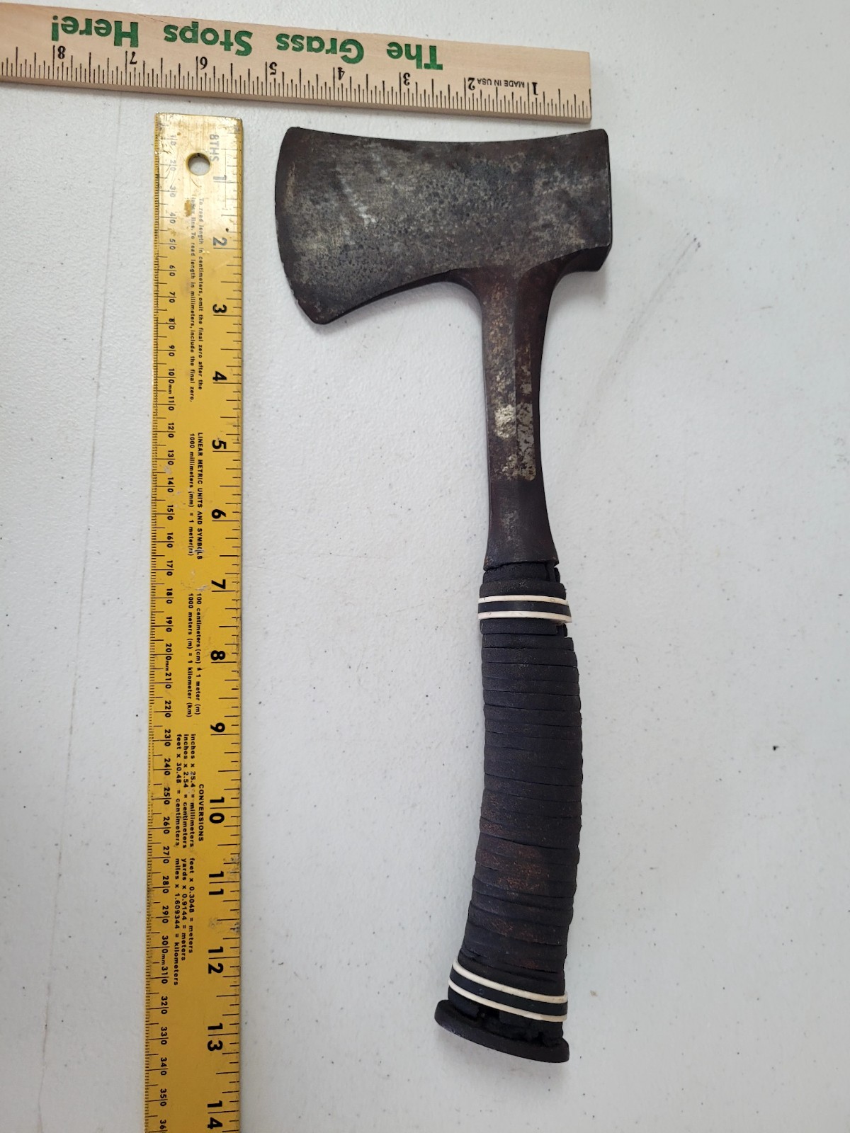 Vintage ESTWING Hatchet USA with Leather Stack Handle 13"