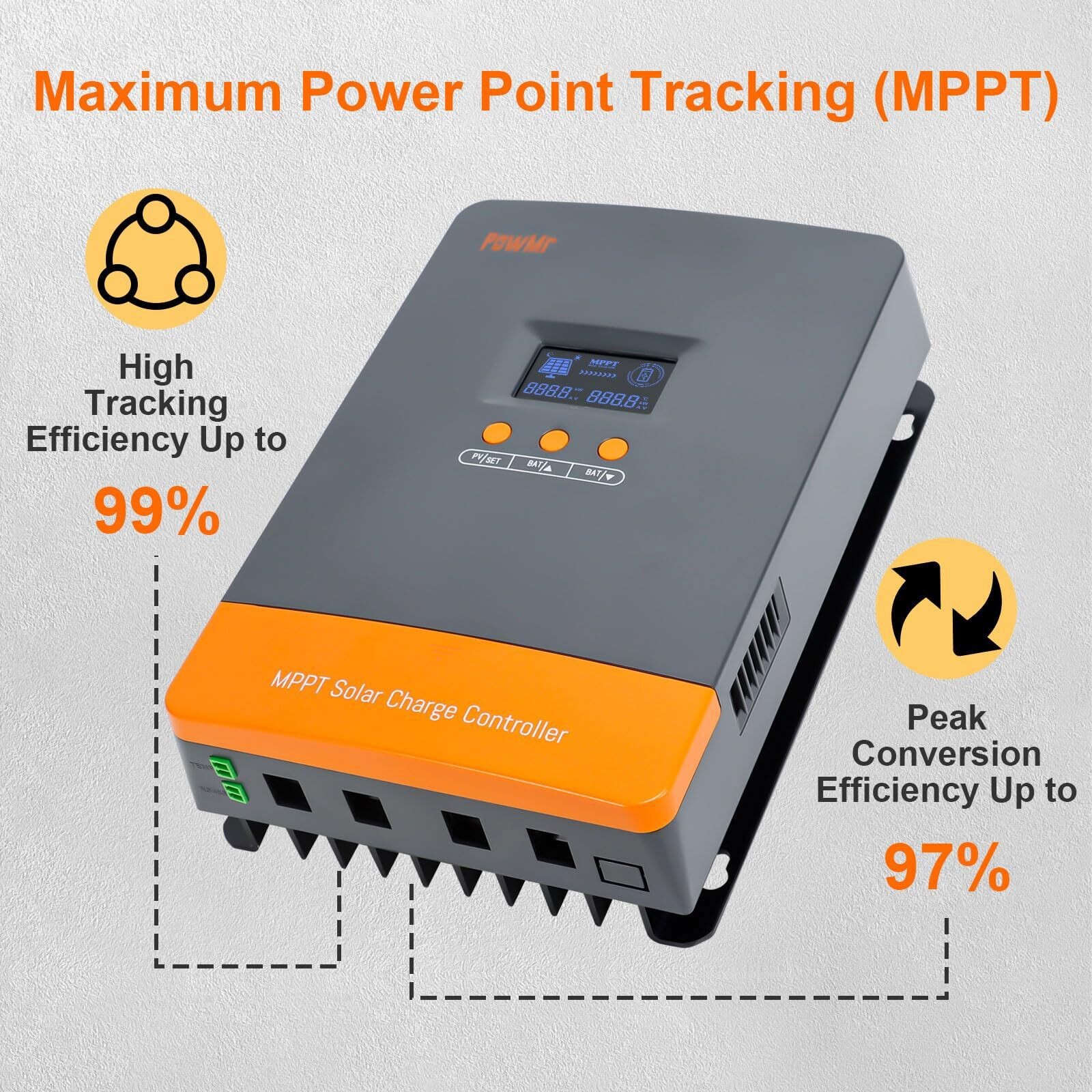 100A MPPT Solar Battery Panel Charge Controller 12V/24V/36V/48V Auto Parallel 12