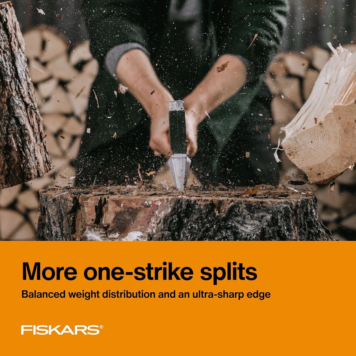 FISKARS 36" X27 SPLTTING AXE #7884 ONE-STRIKE SPLITS BRAND NEW WOOD SPLITTING