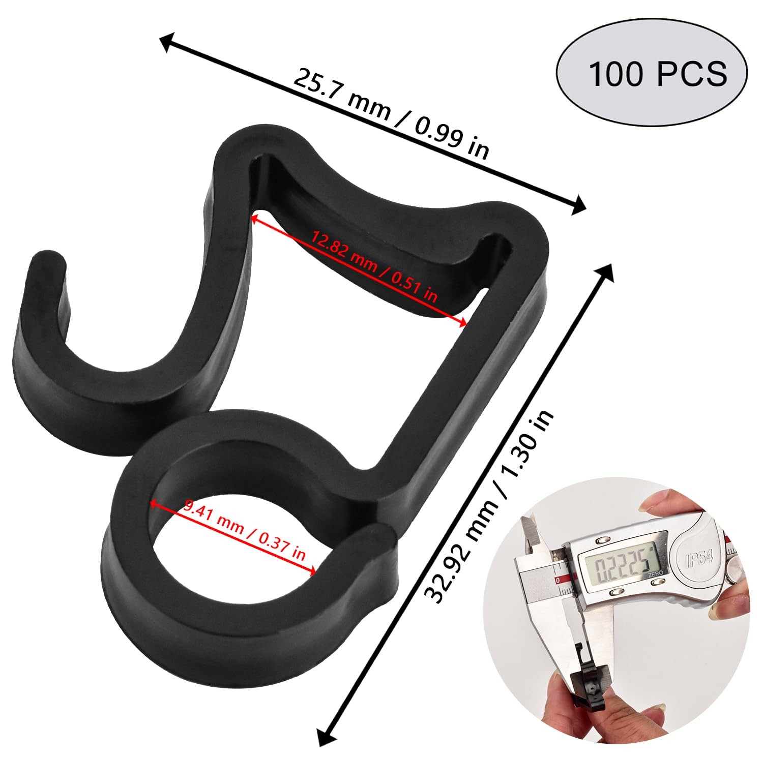 AccEncyc 100 Pcs Outdoor Light Clips Hooks for 100Pcs Black, Black