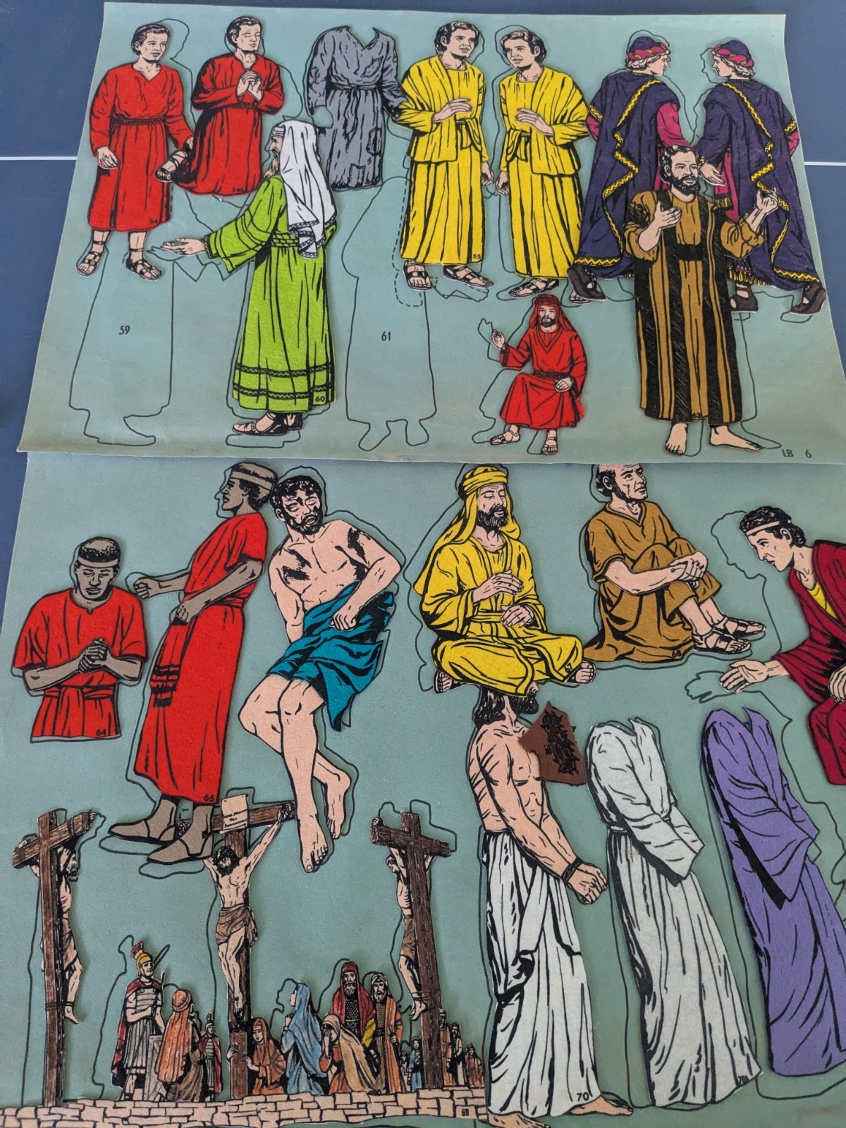 Vintage Huge Lot Of 1017 Pieces Of Felt Flannel Graph Sunday School