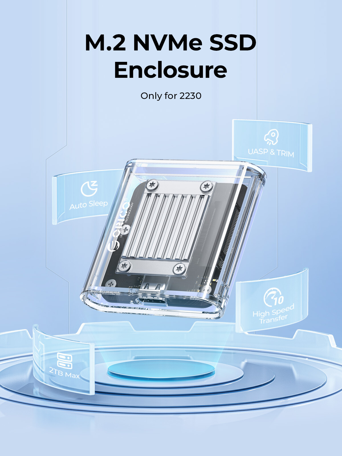 ORICO 2230 M.2 NVMe SSD Enclosure 10Gbps M.2 to USB-C Adapter M.2 Reader ProRes