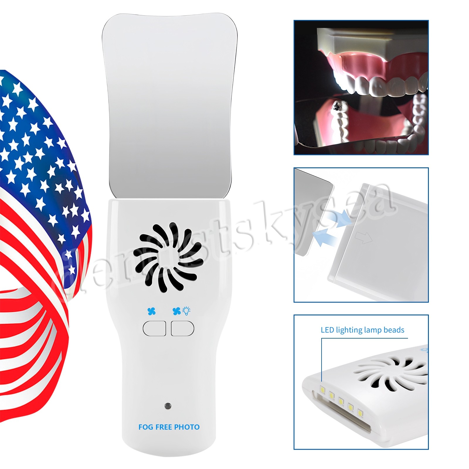 Dental Occlusal Mirror Fog Free LED Intra Oral Photo System 4*Mirrors Antifog