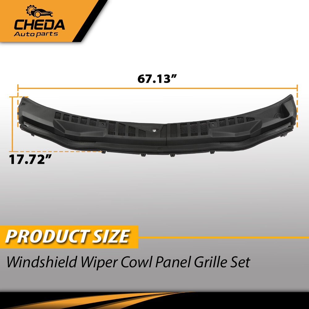 Fit For 2017-22 Ford Super Duty F250 F350 Windshield Wiper Cowl Panel Grille Set