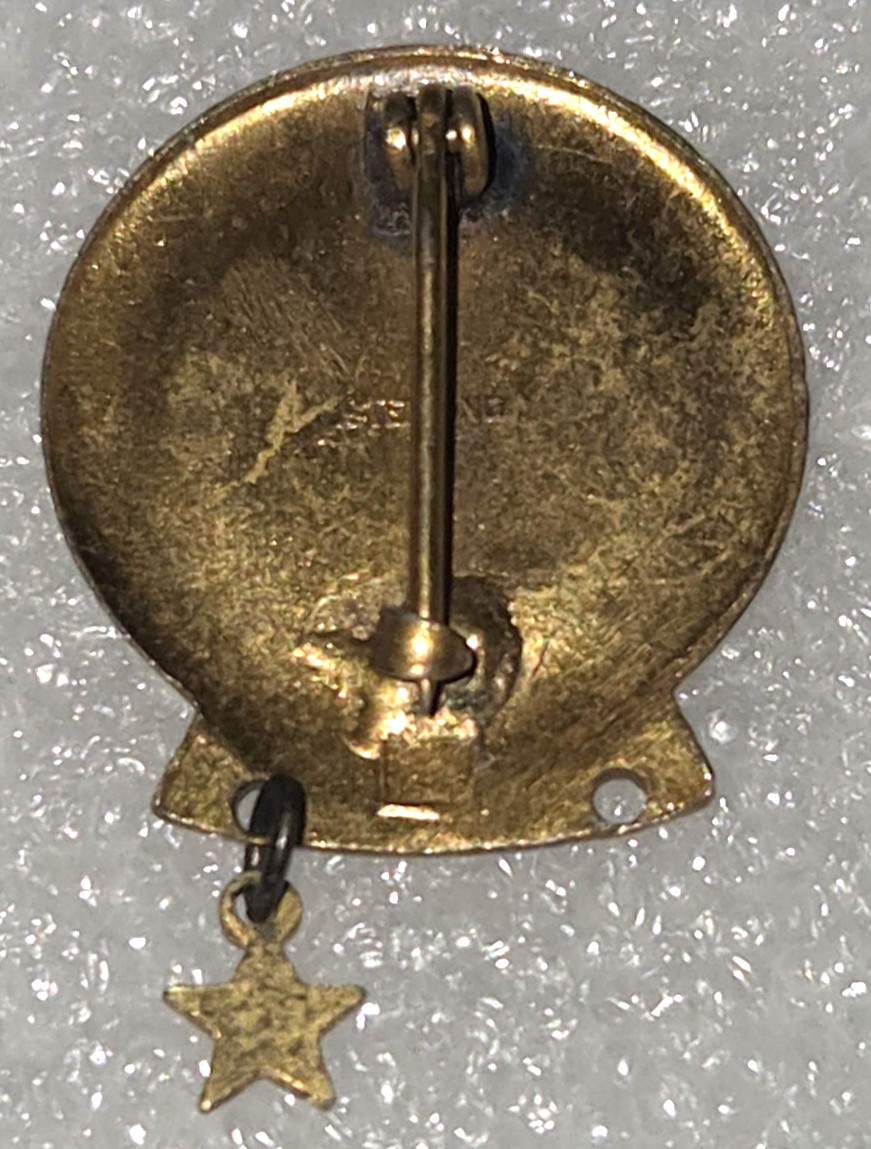 WWII US Navy E For Production Award Pin Sterling Blue Enamel