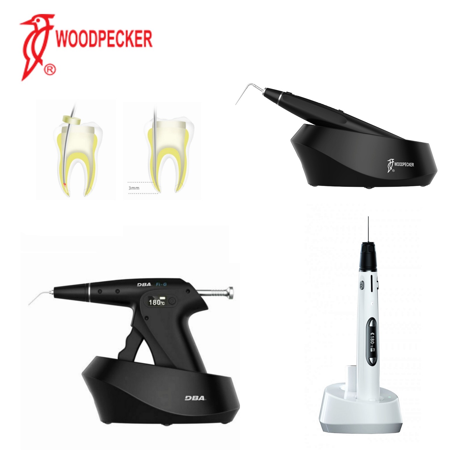Woodpecker Fi-P Fi-G Fi-E Gutta Percha Cordless Obturation System Heated Pen/Gun