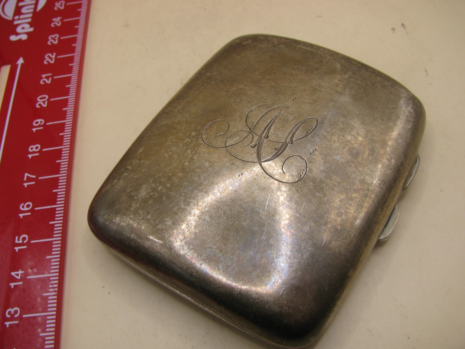 Antique Sterling Silver Cigarette Case With Monogram Detail