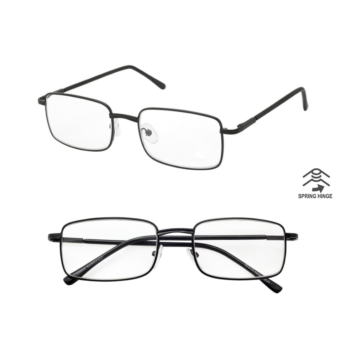Reading Glasses Mens Womens Metal Reading Glasses 2 PACK Square Frame Readers