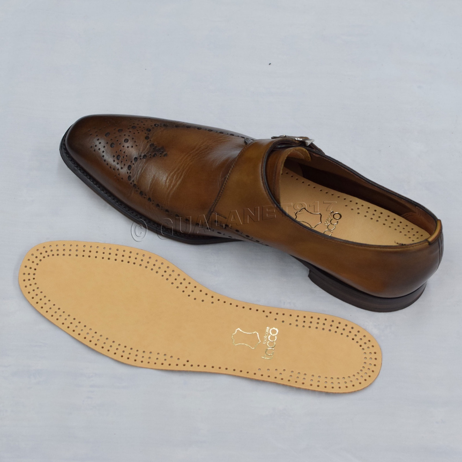 Taco 613 Luxus Comfort Leather Insoles Black / Tan Flat Shoe Inserts - ORIGINAL