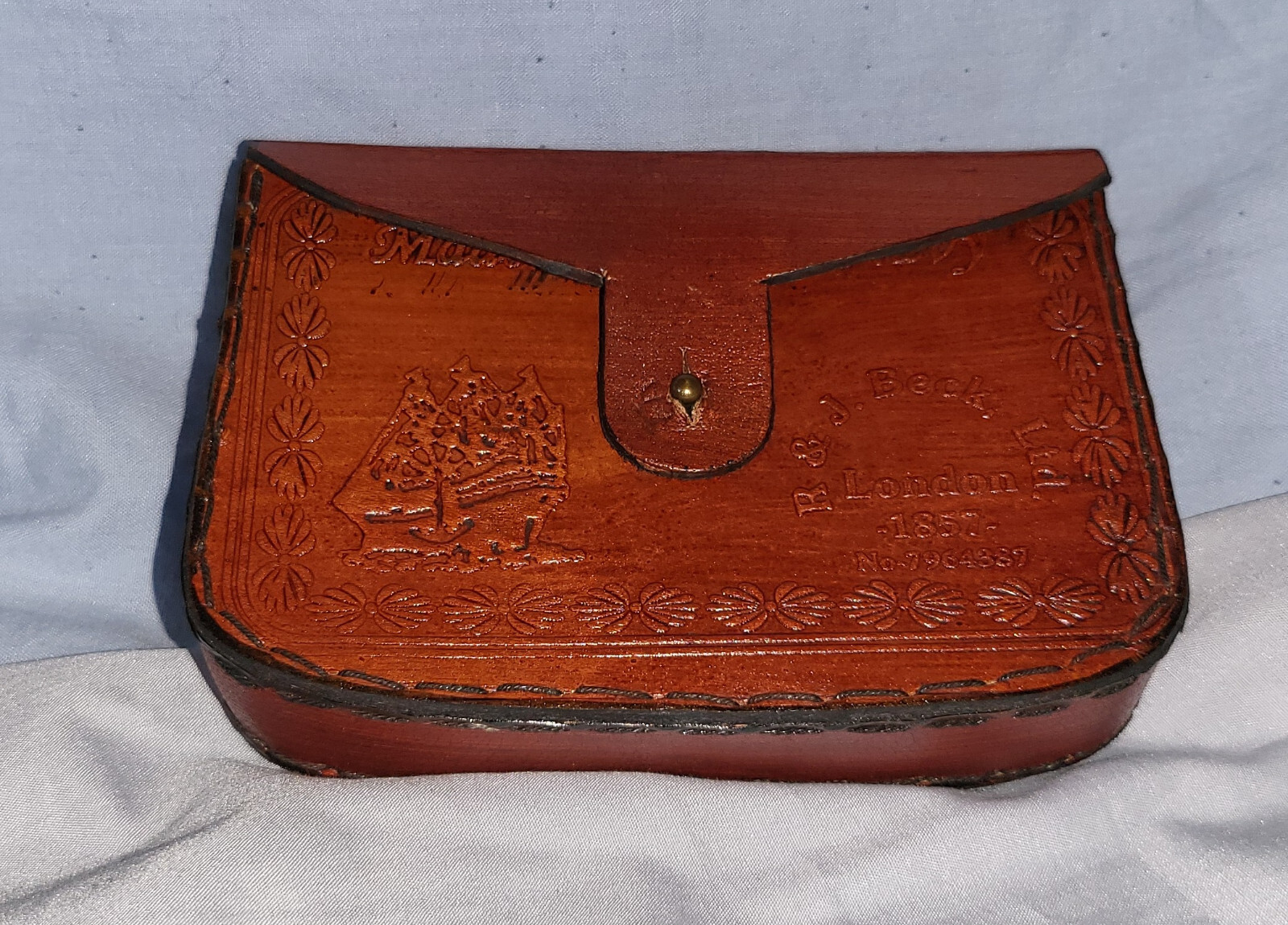 Gold Folding Binoculars Leather Case London Royal Navy Ship Opera Glasses Retro