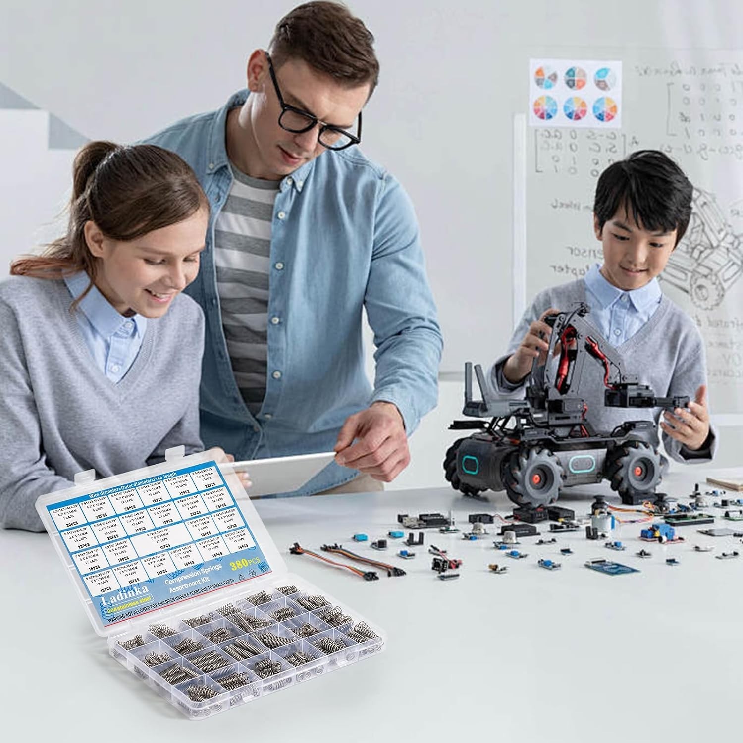 380PCS Stainless Steel Compression Springs Assortment Kit - Small & Tiny Springs