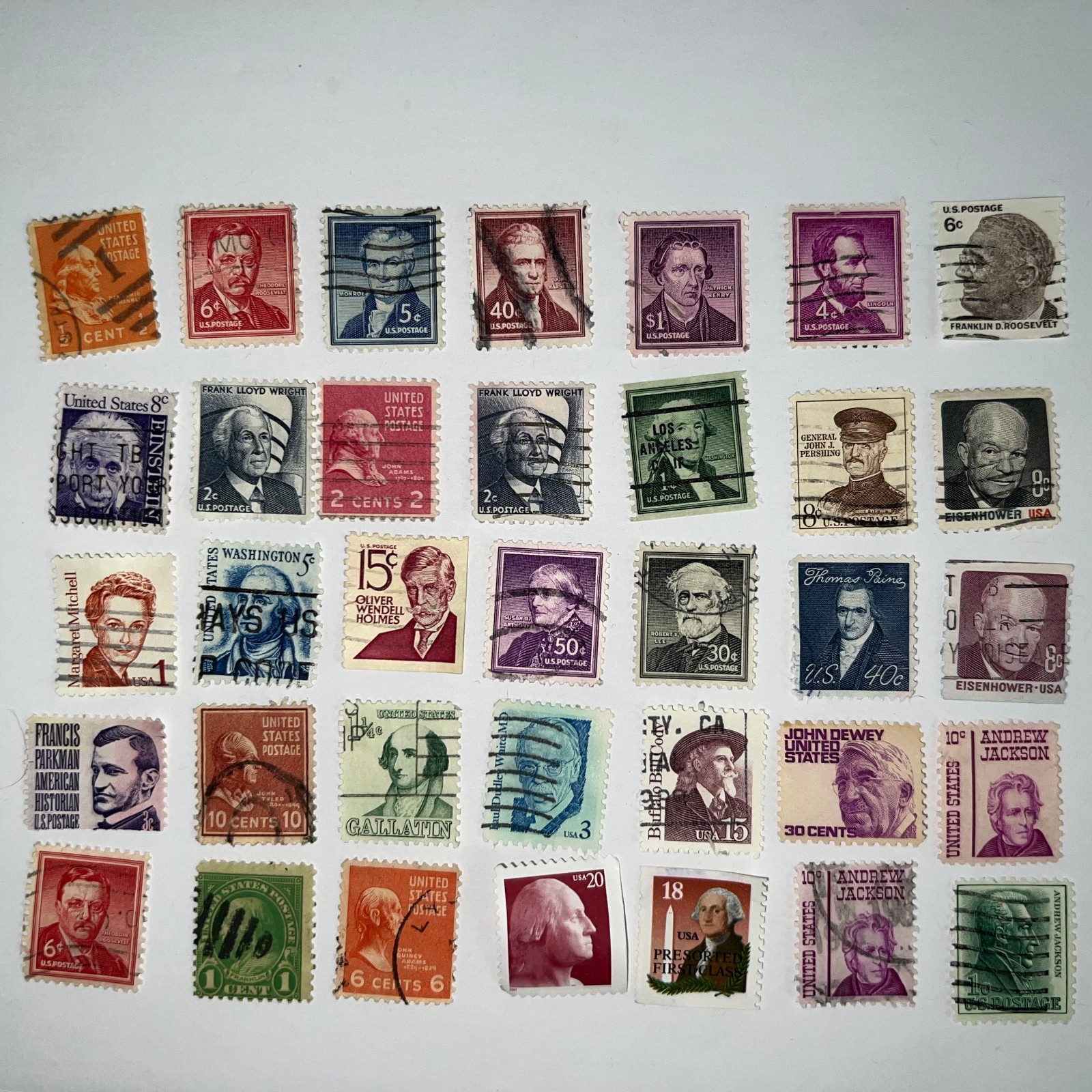 35 Different Vintage US Stamps People Presidents No Duplicates Lot