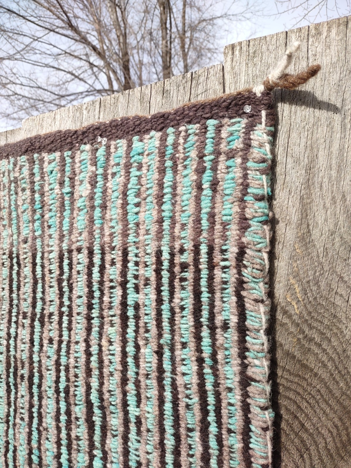 Navajo Rug Antique Native American Indian Twill Weaving Textile 1910 62 x 30