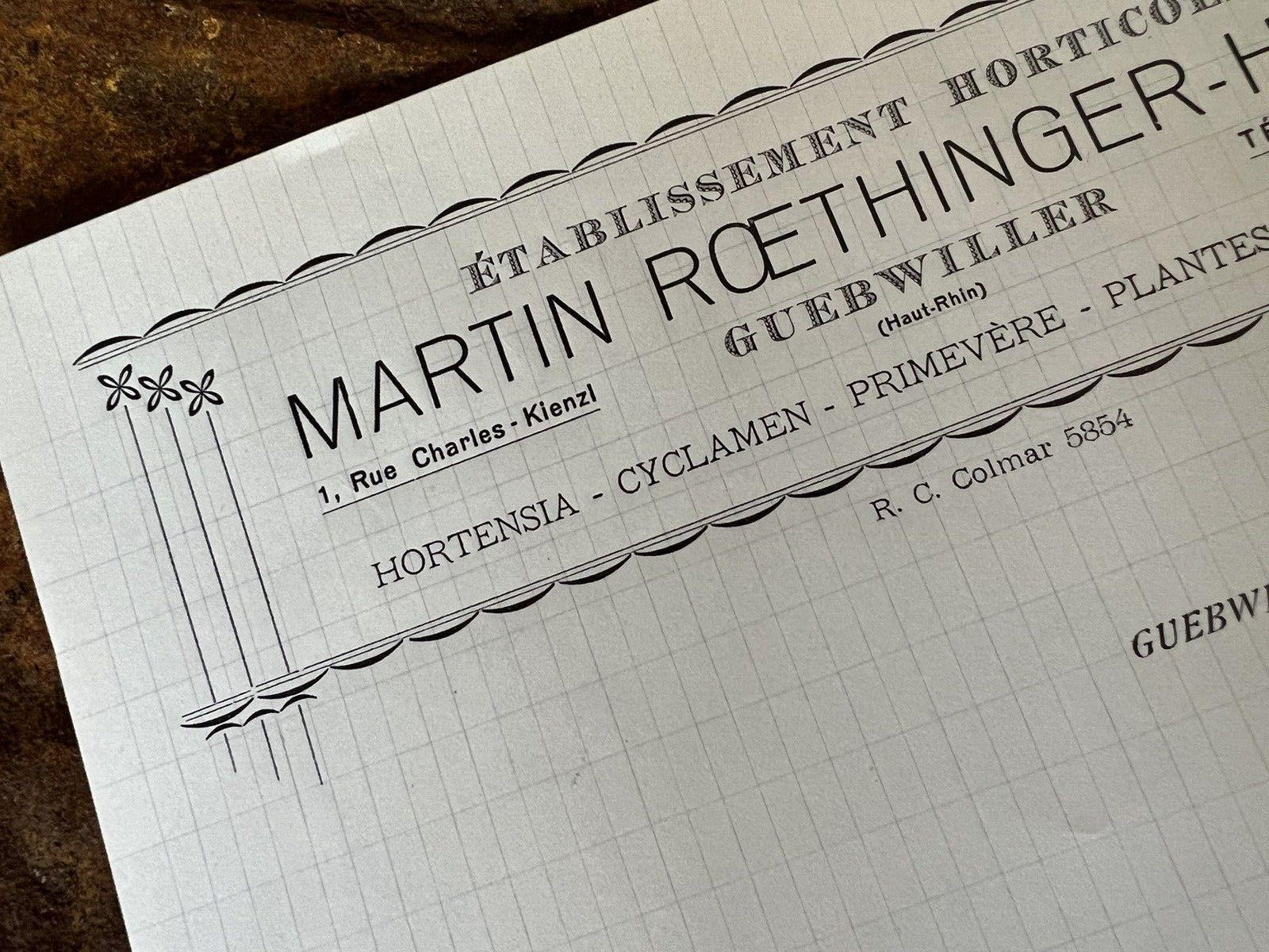 ATQ VTG French Invoice Letterhead (Lot of 10) Unused Stationary Ephemera Flower