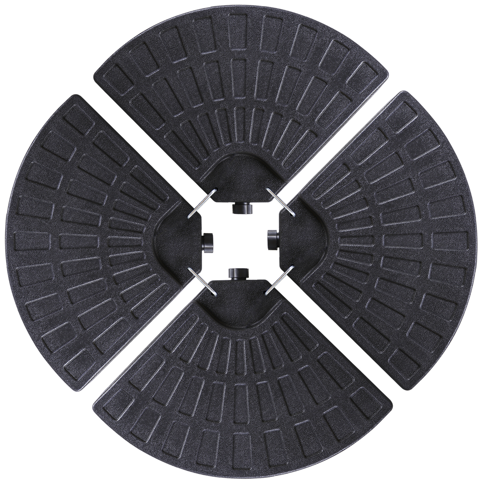 4-Piece Patio Umbrella Base Heavy Duty Cantilever Offset Umbrella Stand w/ Hooks