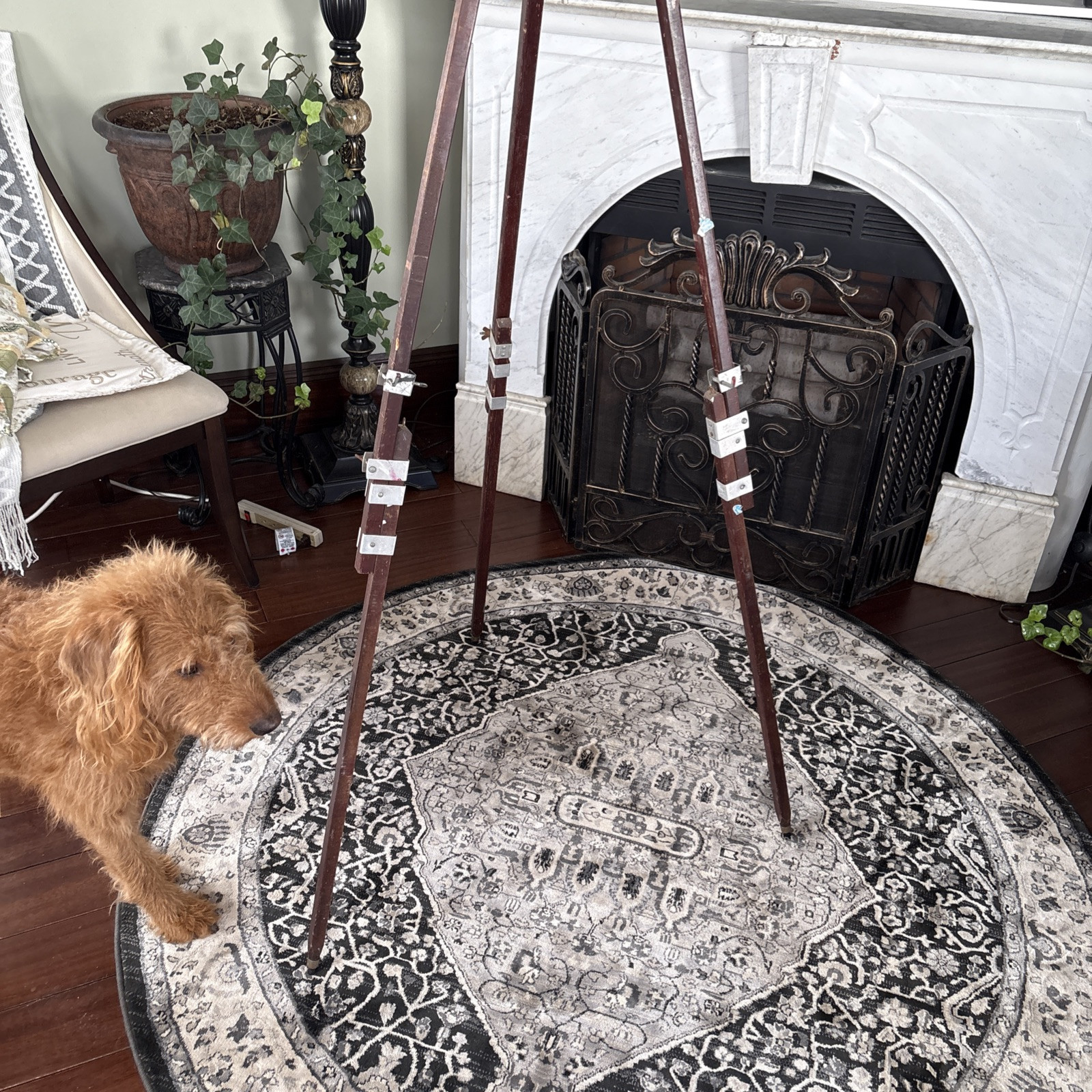 Vintage Anco Bilt 64” Adjustable Brown Wood Artist Painting Easel