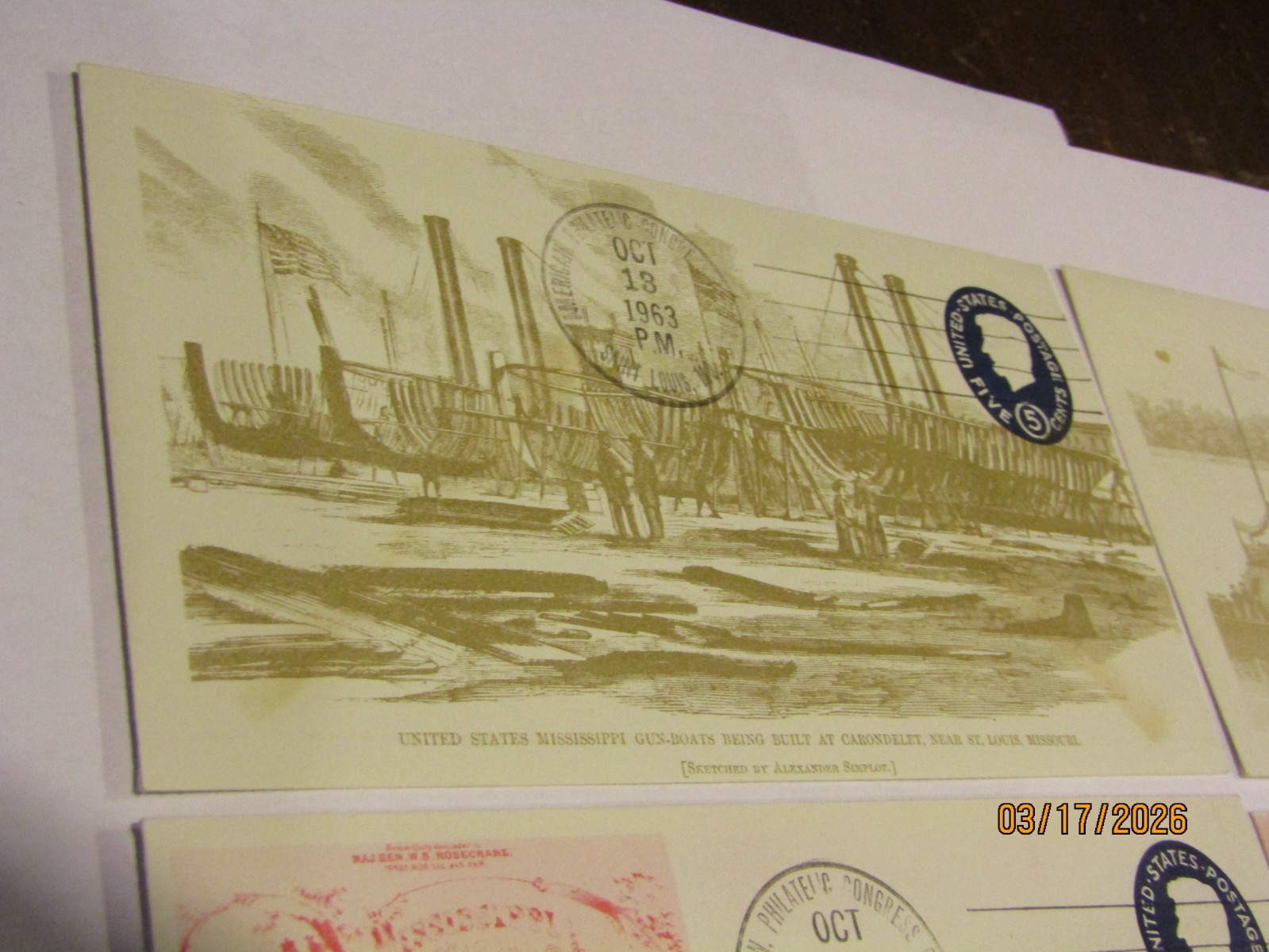 Philatelic Congress St Louis 1963 Eads Bridge Ironclad Gun Boats Envelopes FDC