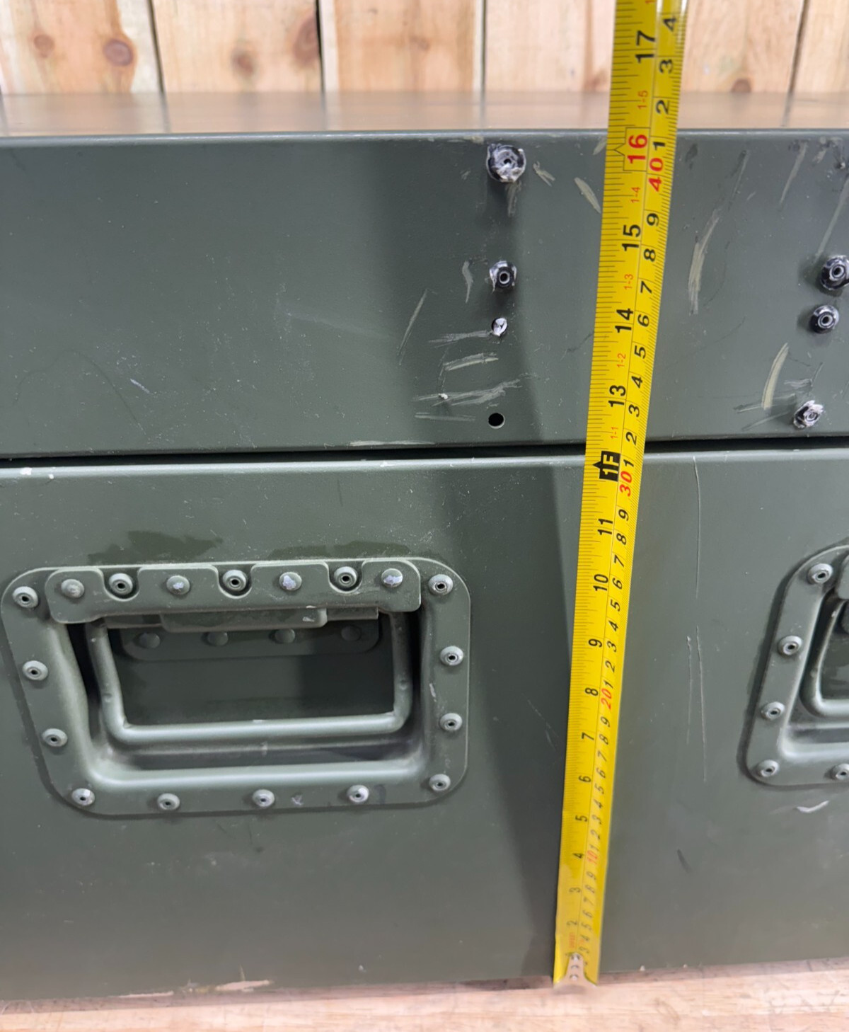 Military Surplus Metal Footlocker Case 39x22x16" Green Waterproof Storage