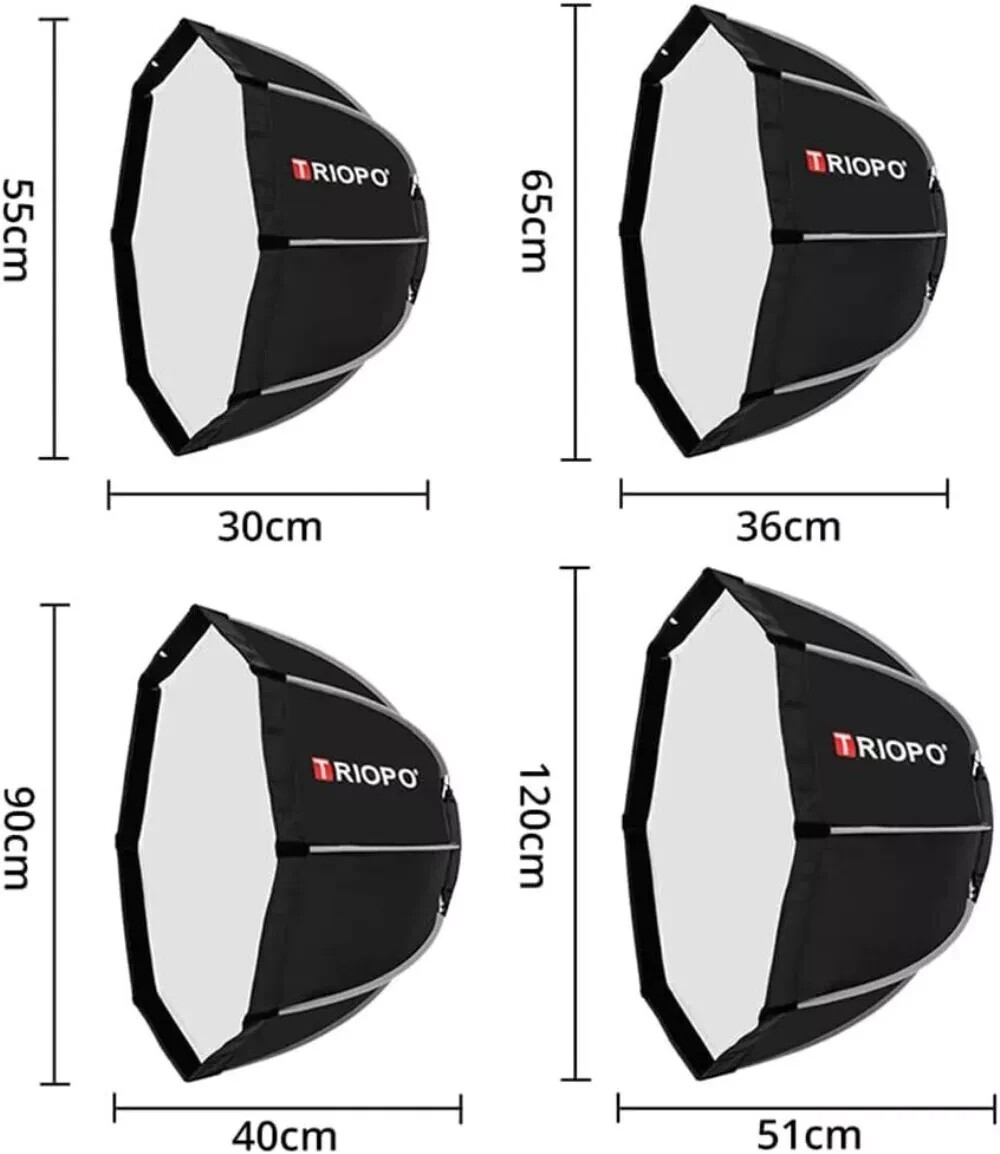 US TRIOPO K2-90 90cm/35.4" Foldable Octagon Softbox fr Studio Bowens Flash Light
