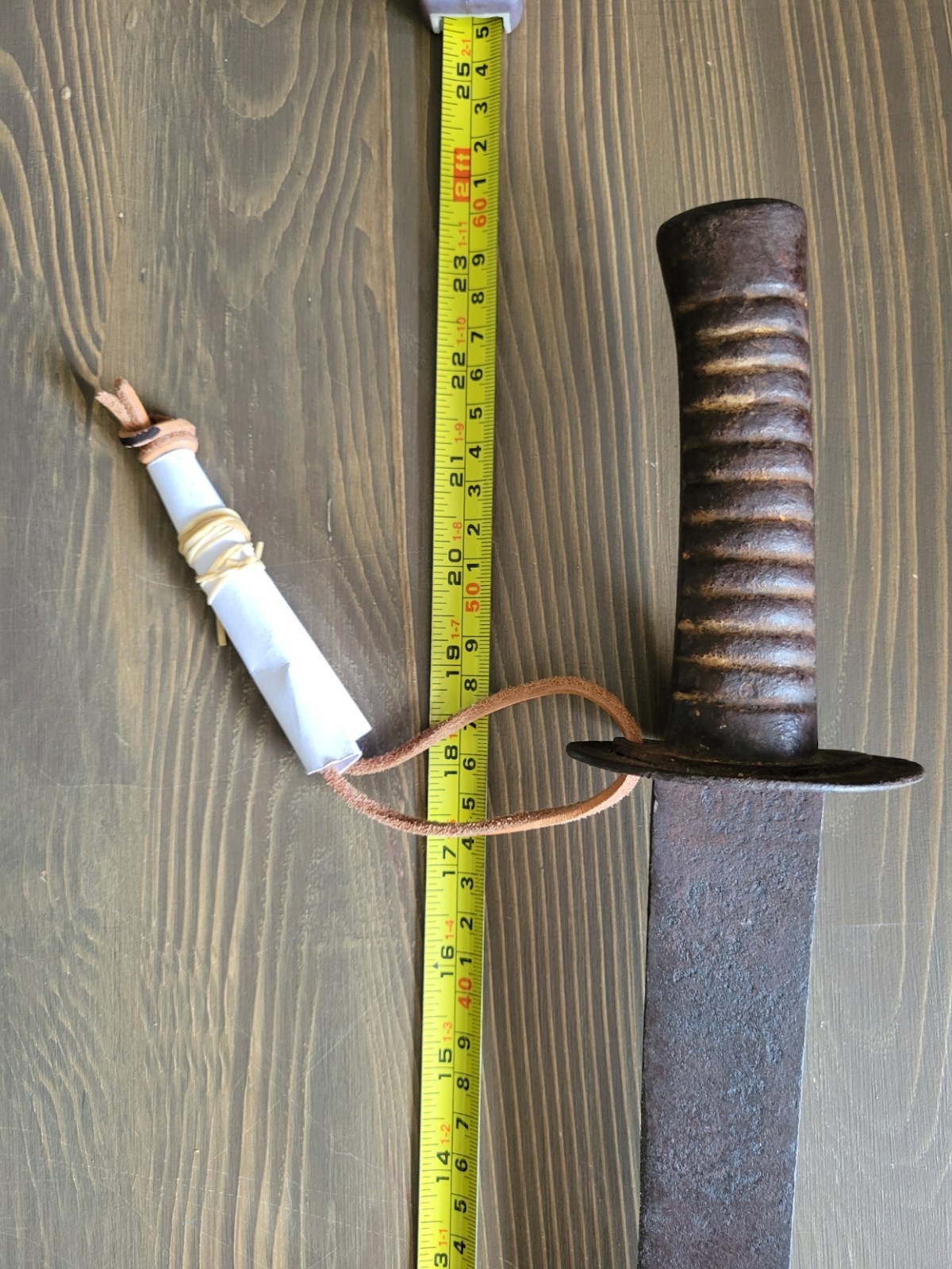 German All-Steel Short Sword Bowie Knife Used Free Shipping