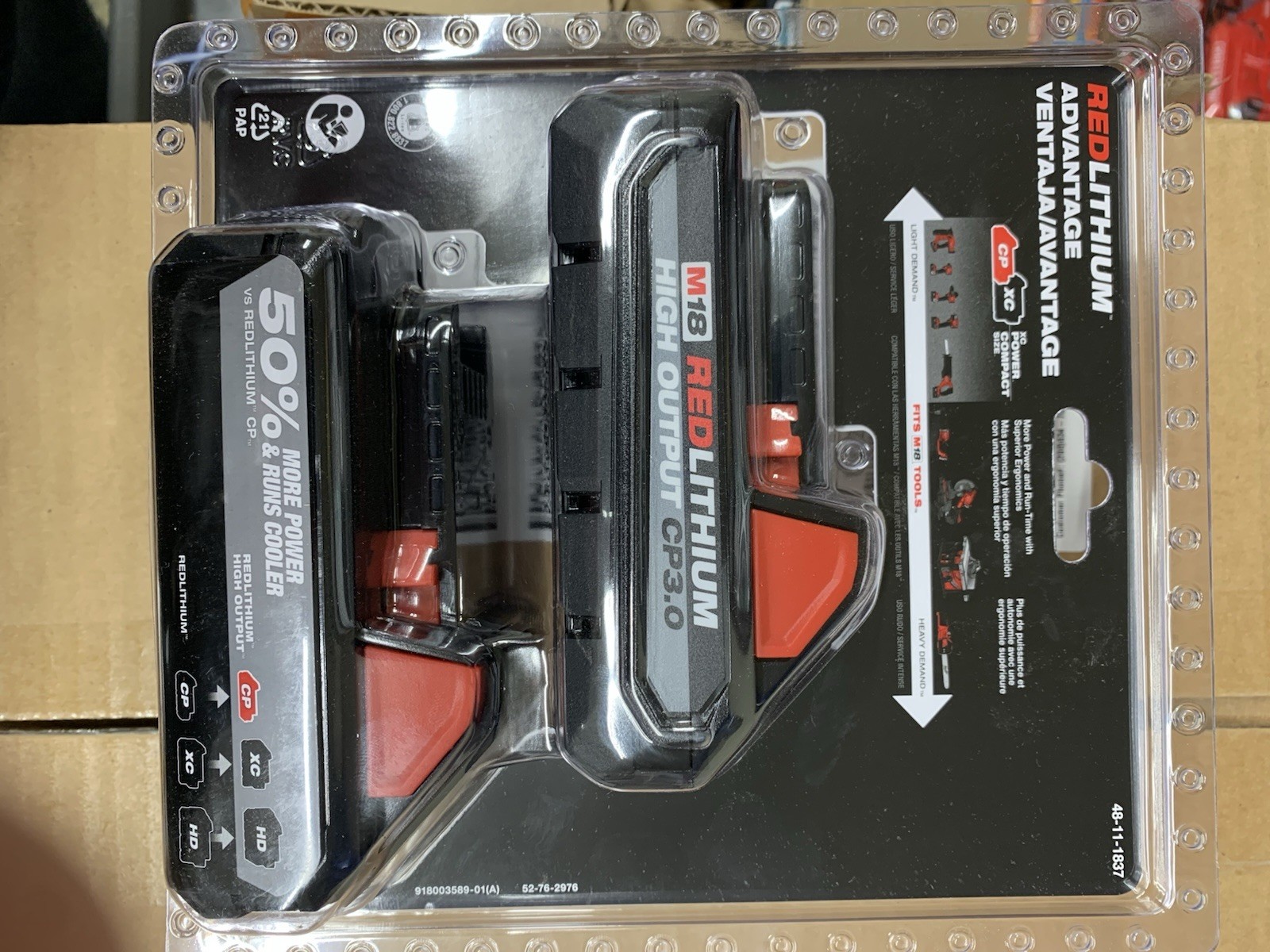 (2) GENUINE 18V Milwaukee 48-11-1835 3.0 AH Batteries M18 48-11-1837 High Output