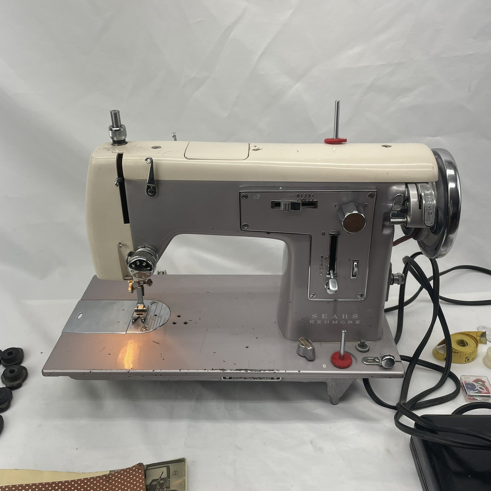 SERVICED - KENMORE 158 HEAVY DUTY 1 Amp Steel Zigzag Sewing Machine JAPAN
