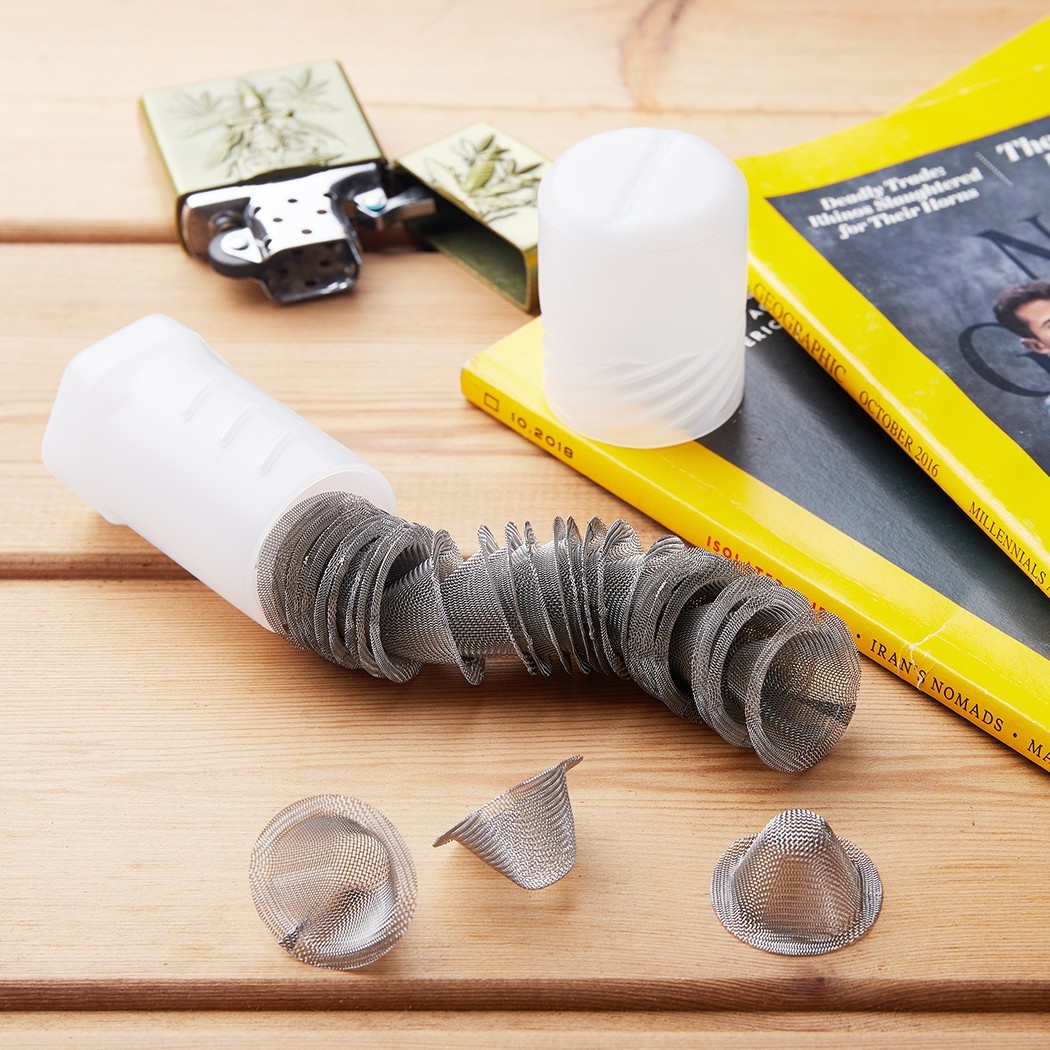 60Pc Bowl Screens for 14MM Glass Bowl Stainless Steel Adjustable Bowl Screens